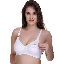 Load image into Gallery viewer, SONA Women&#39;s Cotton Breastfeeding Nursing Maternity Non Padded Bra (White_42D) Pack of 1
