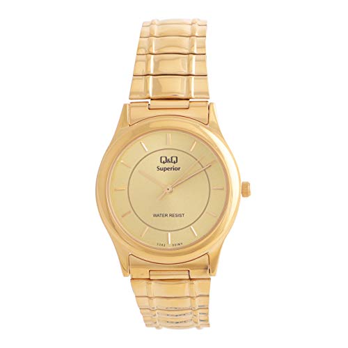 Q&Q Analog Gold Dial Men's Watch-S342-001NY