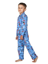 Load image into Gallery viewer, Urban Flu Kids Boys &amp; Girls Cotton Printed Night Suit || Shirt with Pajama || Pack of 1 || (3 Years to 9 Years) Dark Blue
