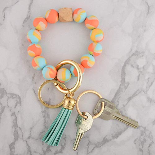 Coolcos Silicone Key Ring Bracelet for Women Portable Keychain