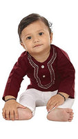 DECORE Baby's Cotton Kurta Pyjama (Brown, 9-12 Months)