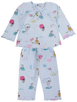 Teddy Girl's Cotton Printed Top & Pyjama Set Pack of 1 (TEDDY-GFNS-NSUIT-3846-BLUE-14_Blue_3-6 Months (35 cm))