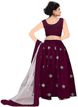 Load image into Gallery viewer, Sarth Fashion Girls Heavy Embroidered Semi Stitched lehenga choli 3 to 14 year (Free Size) (6-7, SILVER_WINE)
