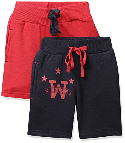 Cloth Theory Boy's Regular Shorts (CTSH_029_Navy+RED_11-12 Years)