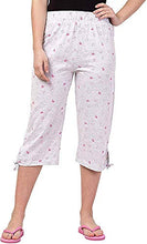Load image into Gallery viewer, SAFESHOP - (Pack of 2 ) Women&#39;s Cotton Capri Night Pyjamas Nightwear Capri for Girls and Women Printed 3/4 Pyjama, Free Size (fits from 28-36 inches Waist), Prints May Vary (Assorted colours)F
