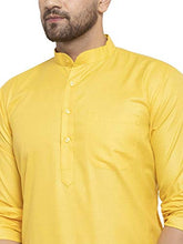 Load image into Gallery viewer, KSH TRENDZ Men&#39;s Cotton Blend Straight Kurta Only (Large, Yellow)
