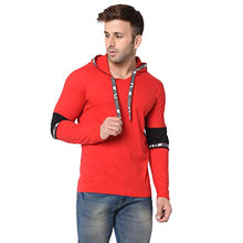 Load image into Gallery viewer, Katso Men&#39;s Cotton V-Neck Hoodie (KATSO-TAPHDD-RED-M_Red_M)
