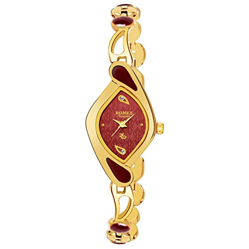 Romex Super Artistic Cherry Colour Pearl Analog Watch for Women
