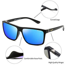 Load image into Gallery viewer, GREY JACK TR90 Material Sports Polarized UV400 Protected Sunglasses for Men 1310 Shine Black/Ice Blue
