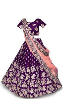 New Fashion Adda Girl's Silk Semi stitched Lehenga Choli (FA_K_Party_Purple_6-7 Years)