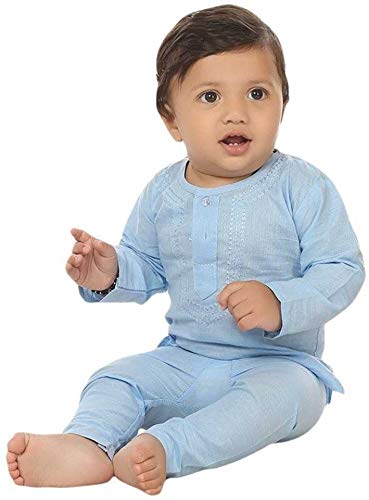 DECORE Cotton Kurta Pyjama for Babies (Blue, 18 to 24 months)