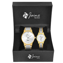 Load image into Gallery viewer, JAINX Analogue Men &amp; Women&#39;s Watch (Silver Dial Golden Silver Colored Strap) (Pack of 2)
