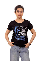 Plush Womens Round Neck Printed Regular Fit Tshirt/Tshirts (XXL-BL)