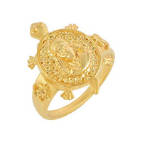 Memoir Brass Goldplated SaiBaba On Tortoise Vastu fingerring Fengshui Men Women ORMI5686