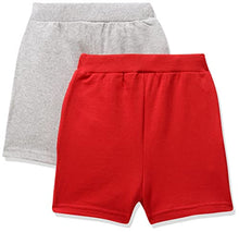 Load image into Gallery viewer, Cloth Theory Boy&#39;s Regular fit Cotton Shorts (Pack of 2) (CTSH_022_RED+Grey_9-10 Years)
