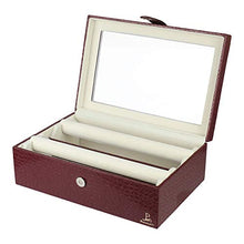 Load image into Gallery viewer, PANKATI Bangles Bracelet Bangle and Watch Box with Glass Lid - Handmade in Red Leatherette
