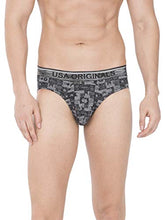 Load image into Gallery viewer, Jockey Briefs for Men with Exposed Waistband US69_Black Jaspe Printed_S
