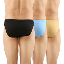 Load image into Gallery viewer, SOLO Men&#39;s Cotton Briefs (Pack of 3) (V-3-BKSBBG-80_Black, Sky Blue &amp; Beige_Small)
