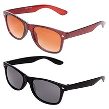 Load image into Gallery viewer, Criba Gradient Oversized Unisex Sunglasses - (kc bn+kc black glas_CRLK|40|Black Color Lens)
