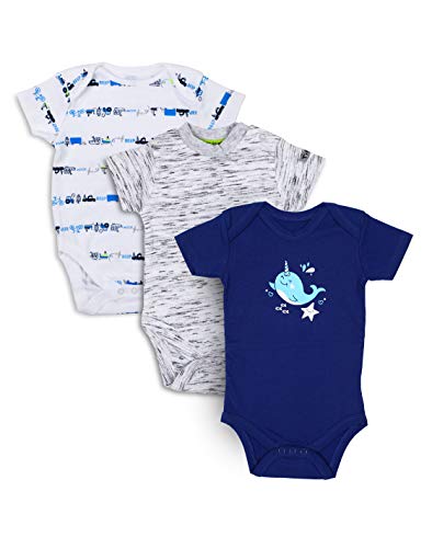 Vensa Newborn Baby boy dress Romper/Onesie/Babysuit 100% Pure Cotton - Pack of 3 (0-3 months, Multi)