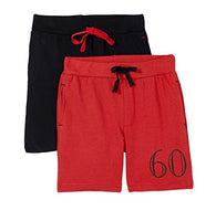 Cloth Theory Boy's Regular Shorts (CTSH_024_Black+RED_7-8 Years)