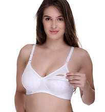 Load image into Gallery viewer, SONA Women&#39;s Cotton Breastfeeding Nursing Maternity Non Padded Bra (White_42D) Pack of 1
