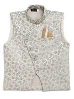 AJ Dezines Kids Ethnic Wear Beige Grey Waistcoat For Boys