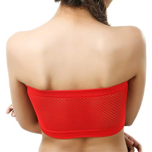 Nighty Nine Women Non Padded Non Wired Bandeau RedTube Bra for