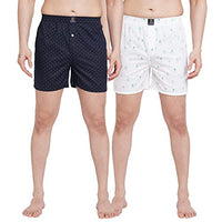 Urban Scottish Men's Cotton Boxer (Pack of 2) (USBX1918-S_Black and White 1_S)