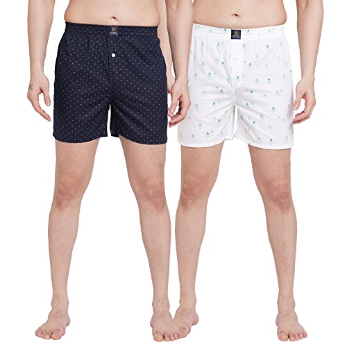 Urban Scottish Men's Cotton Boxer (Pack of 2) (USBX1918-S_Black and White 1_S)