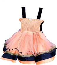 Load image into Gallery viewer, Paras Pooja Garments Best Designer Baby Doll Frock Dress Daily casualuse New Born Baby Birthday Girl Gift Item (9-12 Months, Off White) (Peach, 0-6 Months)
