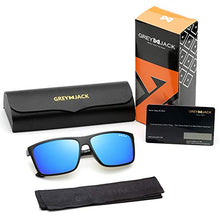 Load image into Gallery viewer, GREY JACK TR90 Material Sports Polarized UV400 Protected Sunglasses for Men 1310 Shine Black/Ice Blue
