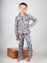 Load image into Gallery viewer, Urban Flu Kids Boys &amp; Girls Cotton Printed Night Suit || Shirt with Pajama || Pack of 1 || (3 Years to 9 Years) Grey
