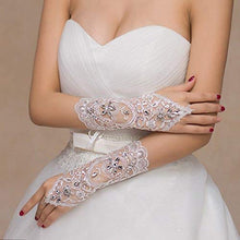Load image into Gallery viewer, PALAY Lace Gloves Fingerless Gloves Wrist Length Prom Party Driving Wedding Mother&#39;s Day Gifts
