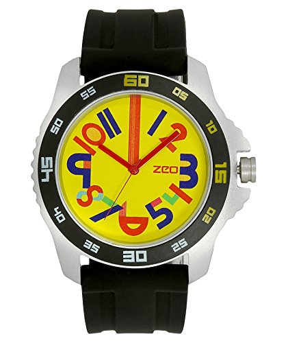 ZEO Analog Wirst Watch with Black Silicone Strap