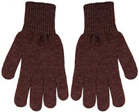 Unieco Men & Women Thermal Knitted Woolen Winter Warm Gloves - Unisex Adult Size - Brown
