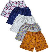 ASK - JS - LCD & CO - ( Pack of 4 Shorts Regular Printed Shorts for Your Little One (Unisex) Multi-Coloured Shorts - Print/Colour May Vary - fits from 2 Years to 8 Years Kids-New Model -115