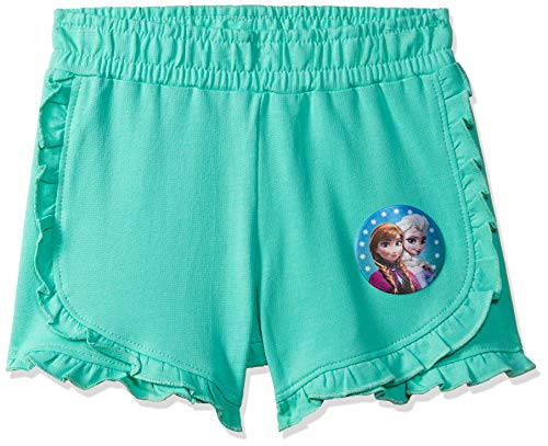 Frozen By Kidsville Girls' Regular Fit Shorts (STY-18-19-001788_Green_4-5 Years)