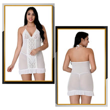 Load image into Gallery viewer, Fihana Super Soft Stylish Women Nightwear for Babydoll Girls Woman Nighty Dress Small to 3XL White
