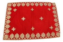 Load image into Gallery viewer, Reliable Velvet Puja Assan Cloth/Puja Aasan/Puja Chowki Assan/Puja Altar Cloth for Multipurpose Use Velvet Mat, Size - 12 * 18 Inch, Red,, Cotton
