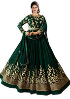 Fashion Basket Women's Georgette Anarkali Semi Stitched Green Salwar suit (F1196_Green_Free Size)