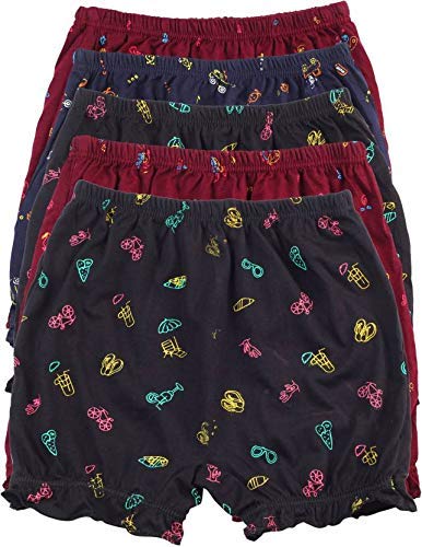 ANKIT PREMIUM Baby Girl's Cotton Print Bloomer (Multicolour, 5-6 Years) - Pack of 5