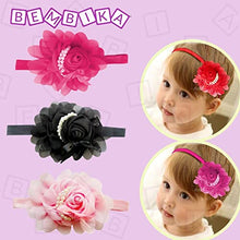Load image into Gallery viewer, Bembika Headbands Multicolour Chiffon Flower Lace Band Hair Accessories for Baby Girls (Set of 3)
