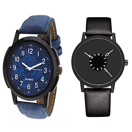 DIVINE ENTERPRISE Casual Analoge Multi-Colored Dial Unisex's Leather Watch- DES-32; Combo-2