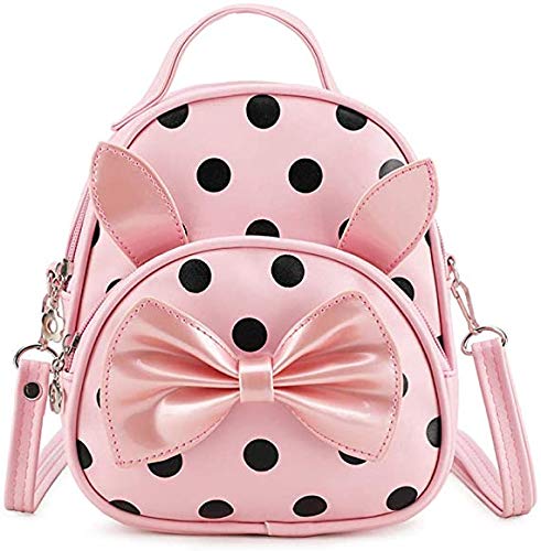 Bizarre Vogue Polka Dots Mini Latest Women's Backpack for Girls (4L_BabyPink_PU_Biz-697)