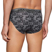 Load image into Gallery viewer, Jockey Briefs for Men with Exposed Waistband US69_Black Jaspe Printed_S
