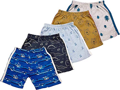 SAFESHOP - (Pack of 4 Shorts) Regular Printed Shorts for Your Little One (Unisex) Multi-Coloured Shorts - Print/Colour May Vary - 3 Months to 8 Years Latest Model 138