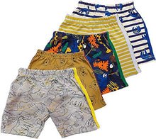 Load image into Gallery viewer, SAFESHOP - (Pack of 4 Shorts) Regular Printed Shorts for Your Little One (Unisex) Multi-Coloured Shorts - Print/Colour May Vary - 3 Months to 8 Years Latest Model 138
