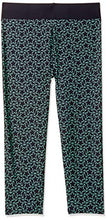 Load image into Gallery viewer, Speedo Boomstar Allover Printed Active Capri For Girls (Size: 14Y,Color: Truenavy/Green Glow)
