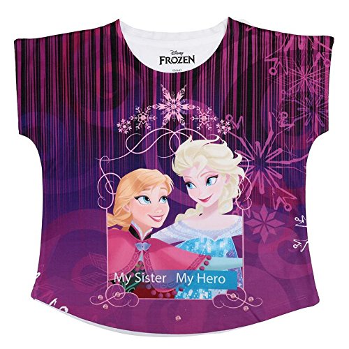 Frozen by Wear Your Mind Girl's Plain Regular fit T-Shirt (DFZ0027_Purple 1 9-10 Years)